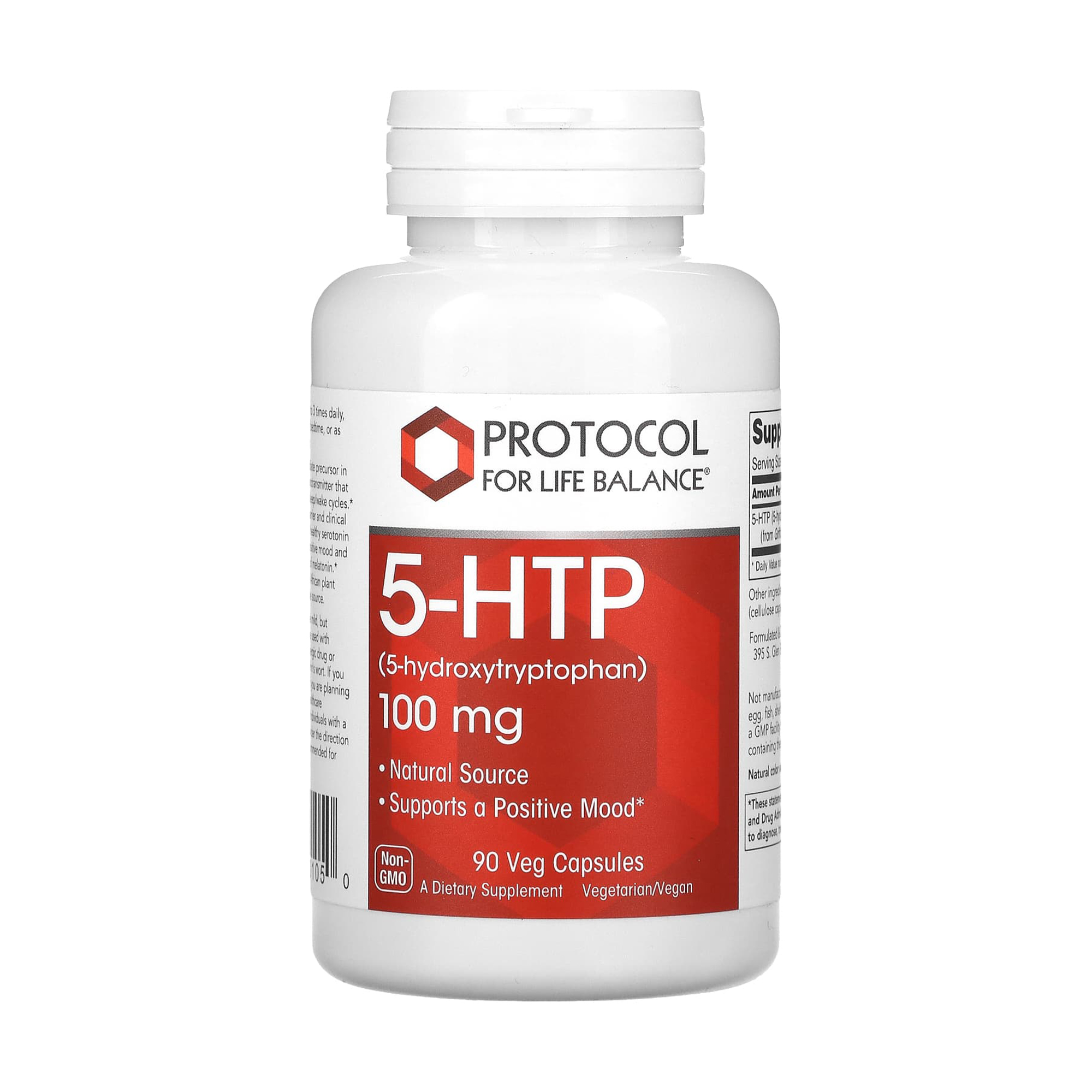 5-гідрокситриптофан Protocol For Life Balance 5-HTP, 100 мг, 90 вегатеріанських капсул